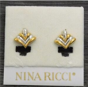 Nina Ricci Gold Plated and Silver Clip Earrings!!